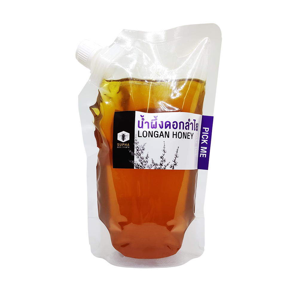 น้ำผึ้งดอกลำไย 800 กรัม ถุงรีฟีล Long Honey 800g